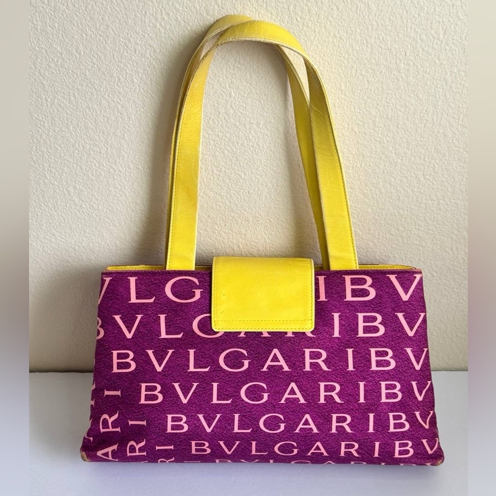 Authentic Bvlgari Logomania Purple and Yellow Handbag in great condition ￼💜 - Picture 9 of 14
